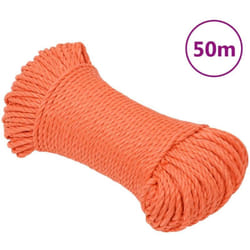 vidaXL Corde de travail Orange 6 mm 50 m Polypropylène
