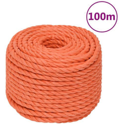vidaXL Corde de travail Orange 20 mm 100 m Polypropylène