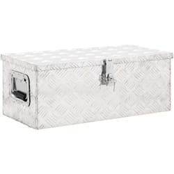 Boîte de rangement Argenté 70x31x27 cm Aluminium