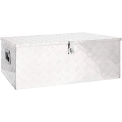 Boîte de rangement Argenté 100x55x37 cm Aluminium Vidaxl