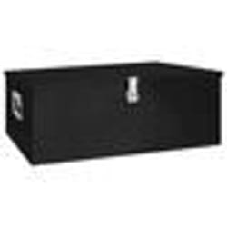 vidaXL Boîte de rangement Noir 100x55x37 cm Aluminium