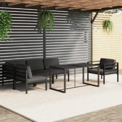 vidaXL Salon de jardin 6 pcs avec coussins Aluminium Anthracite