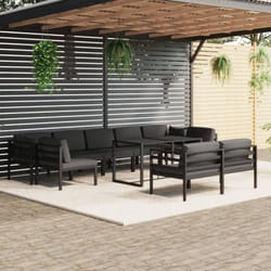 Vidaxl - Salon de jardin 10 pcs avec coussins Aluminium Anthracite