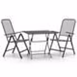 vidaXL Ensemble à manger de jardin 3 pcs Maille Métal Anthracite