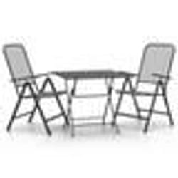 vidaXL Ensemble à manger de jardin 3 pcs Maille Métal Anthracite