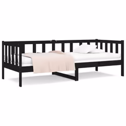 VidaXL 814648, lit sofa, Noir, Bois de pin, 1935 mm, 960 mm, 660 mm