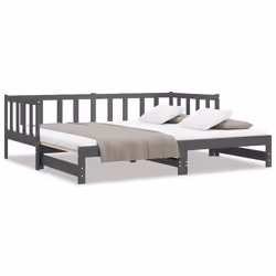 VidaXL 814666, lit sofa, Gris, Bois de pin, 1935 mm, 960 mm, 660 mm