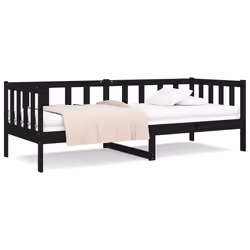 VidaXL 814688, lit sofa, Noir, Bois de pin, 2035 mm, 855 mm, 660 mm