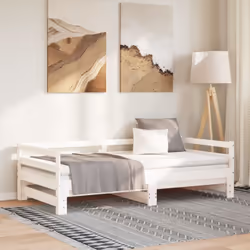 Ce lit de jour en bois polyvalent peut être utilisé comme lit dans votre chambre à coucher et s'intègre également parfaitemen ...