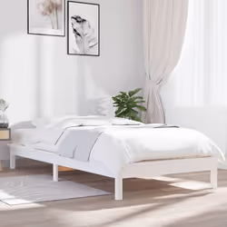 vidaXL Cadre de lit sans matelas blanc 90x200 cm bois massif - 90 x 200 cm