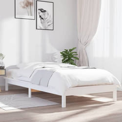 vidaXL Cadre de lit sans matelas blanc 90x200 cm bois massif - 90 x 200 cm
