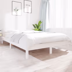 vidaXL Cadre de lit sans matelas blanc 120x200 cm bois massif - 120 x 200 cm