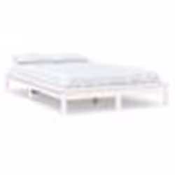 vidaXL Cadre de lit sans matelas blanc bois de pin massif - 150 x 200 cm