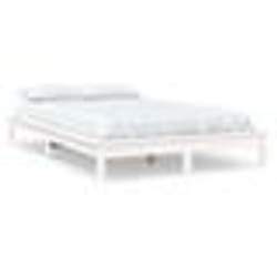 vidaXL Cadre de lit sans matelas blanc bois de pin massif - 150 x 200 cm