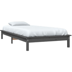 Vidaxl - Cadre de lit sans matelas gris bois massif