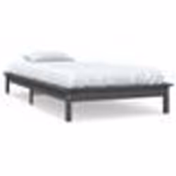 vidaXL Cadre de lit sans matelas gris bois massif - 90 x 190 cm
