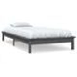 vidaXL Cadre de lit sans matelas gris bois massif - 90 x 190 cm