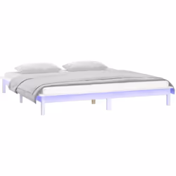Ce cadre de lit en bois avec lumières LED, au design simple mais intemporel, constitue un ajout vraiment pratique et décorati ...