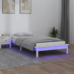 VidaXL Cadre de lit LED Blanc 75x190 cm
