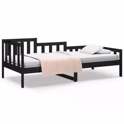 VidaXL 820730, lit sofa, Noir, Bois de pin, 2035 mm, 960 mm, 685 mm