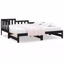 VidaXL 820750, lit sofa, Noir, Bois de pin, 1935 mm, 960 mm, 685 mm