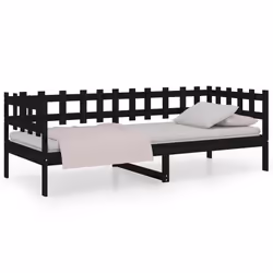 VidaXL 820760, lit sofa, Noir, Bois de pin, 2035 mm, 960 mm, 685 mm