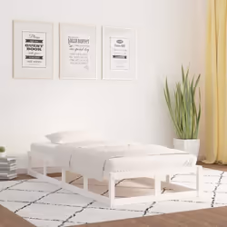 vidaXL Cadre de lit sans matelas blanc 90x200 cm bois massif - 90 x 200 cm
