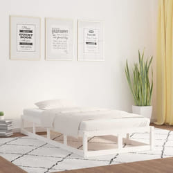 vidaXL Cadre de lit sans matelas blanc 90x200 cm bois massif - 90 x 200 cm