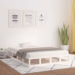 vidaXL Cadre de lit sans matelas blanc 120x200 cm bois massif - 120 x 200 cm