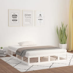 vidaXL Cadre de lit sans matelas blanc 150x200 cm bois massif - 150 x 200 cm