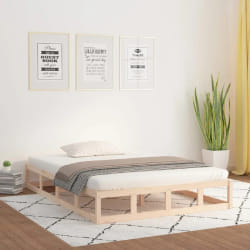 VIDAXL Cadre de lit - Bois massif 135x190 cm