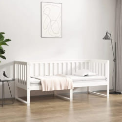 vidaXL Lit de jour sans matelas blanc 80x200 cm bois de pin massif - 80 x 200 cm