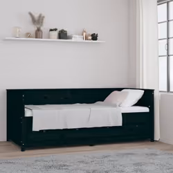 VidaXL 820905, lit sofa, Noir, Bois de pin, 2075 mm, 970 mm, 800 mm
