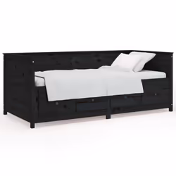 VidaXL 820915, lit sofa, Noir, Bois de pin, 1975 mm, 970 mm, 800 mm