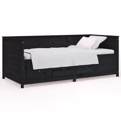 VidaXL 820920, lit sofa, Noir, Bois de pin, 1975 mm, 820 mm, 800 mm