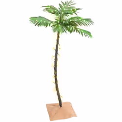 Apportez ce palmier à LED chez vous dès maintenant ! Les feuilles vertes et le tronc brun sont décorés pour scintiller. Arbre ...