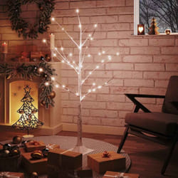 Vidaxl - Bouleau blanc à led 48 led Blanc chaud 120 cm