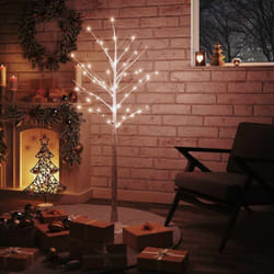Vidaxl - Bouleau blanc à led 72 led Blanc chaud 150 cm
