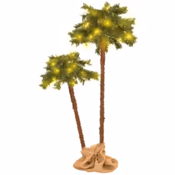 Apportez ces arbres de Noël avec LED à votre maison dès maintenant ! Les feuilles vertes et le tronc brun sont décorés pour s ...