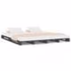 vidaXL Lit de palette sans matelas gris bois massif - 150 x 200 cm