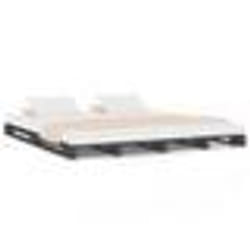 vidaXL Lit de palette sans matelas gris bois massif - 150 x 200 cm