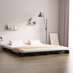 Vidaxl - Lit de palette noir 120x190 cm Bois pin massif Petit Double