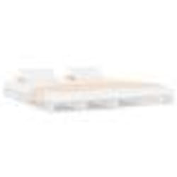 vidaXL Lit de palette blanc 135x190 cm Bois de pin massif Double - 135 x 190 cm