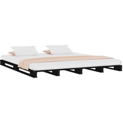 Lit de palette sans matelas noir 140x190 cm bois massif vidaXL