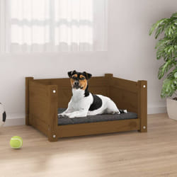 Lit pour chien Marron miel 55,5x45,5x28 cm Bois massif de pin - Vidaxl