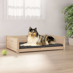 Lit pour chien 95,5x65,5x28 cm Bois de pin solide Vidaxl