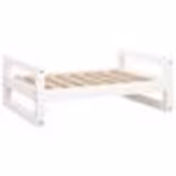 vidaXL Lit pour chien Blanc 75,5x55,5x28 cm Bois de pin solide