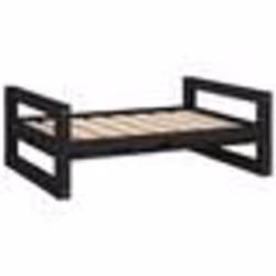 vidaXL Lit pour chien Noir 75,5x55,5x28 cm Bois de pin solide