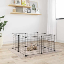Vidaxl - Cage animaux de compagnie à 8 panneaux Noir 35x35 cm Acier