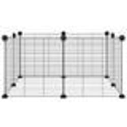 vidaXL Cage animaux de compagnie à 8 panneaux Noir 35x35 cm Acier